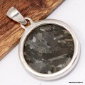 Pendentif Nuummite véritable – Rond en argent 925