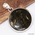 Pendentif Nuummite véritable – Rond en argent 925