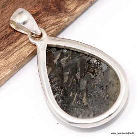 Pendentif Nuummite Authentique en Argent 925 – Forme Goutte