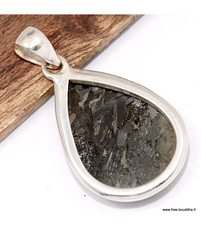 Pendentif Nuummite Authentique en Argent 925 – Forme Goutte