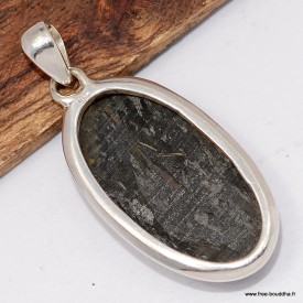 Pendentif Nuummite bleutée rare – Ovale en argent 925