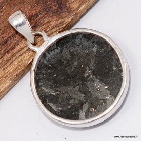 Pendentif en Nuummite Authentique – Forme Ronde