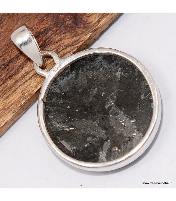 Pendentif en Nuummite Authentique – Forme Ronde