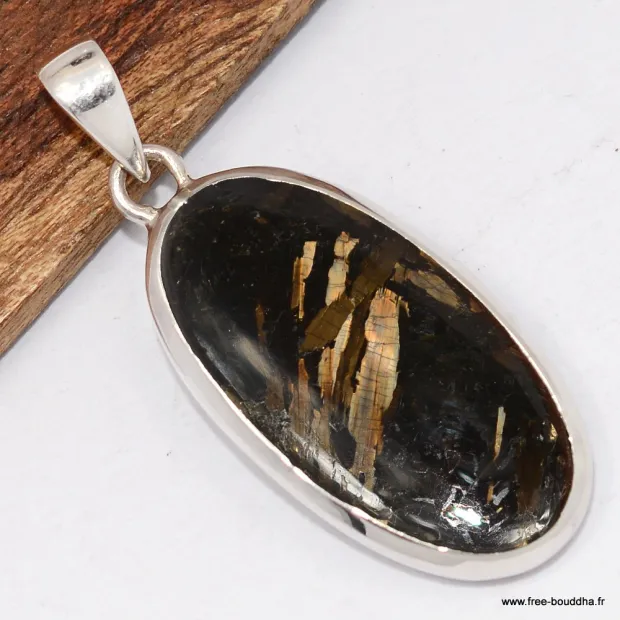 Pendentif Nuumite ovale allongé - Pendentifs pierres naturelles