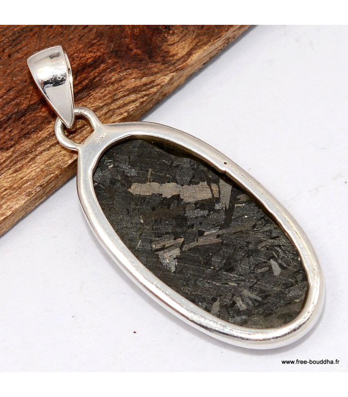 Pendentif Nuumite ovale allongé – argent 925 – certifié authentique