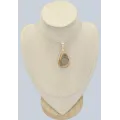 Pendentif argent Jaspe impérial jaune kaki - Bijoux en Jaspe Impérial