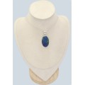 Pendentif Azurite naturelle, argent 925 authentique Maroc