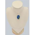 Bijou Pendentif Azurite sur malachite oval - Bijoux en Azurite