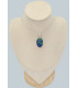 Pendentif argent Azurite sur malachite oval