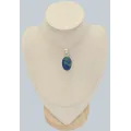Pendentif argent Azurite sur malachite oval - Bijoux en Azurite