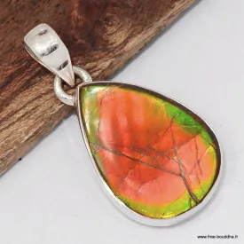 Pendentif goutte en Ammolite du Canada - Pendentifs pierres naturelles