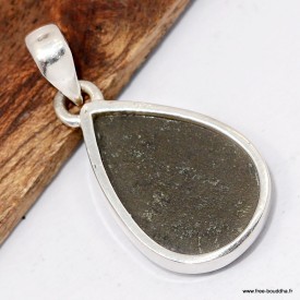 Pendentif Ammolite authentique verte-orange du Canada AAA et Argent 925