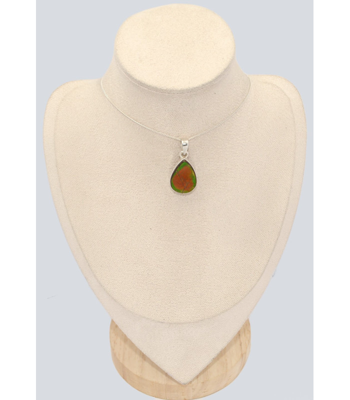 Pendentif goutte en Ammolite du Canada