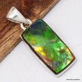 Pendentif Ammolite – Pierre du Canada qualité AAA en argent 925