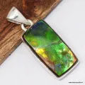 Pendentif authentique Ammolite du Canada - Pendentifs pierres naturelles