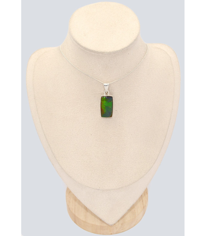 Pendentif Ammolite – Pierre du Canada qualité AAA en argent 925