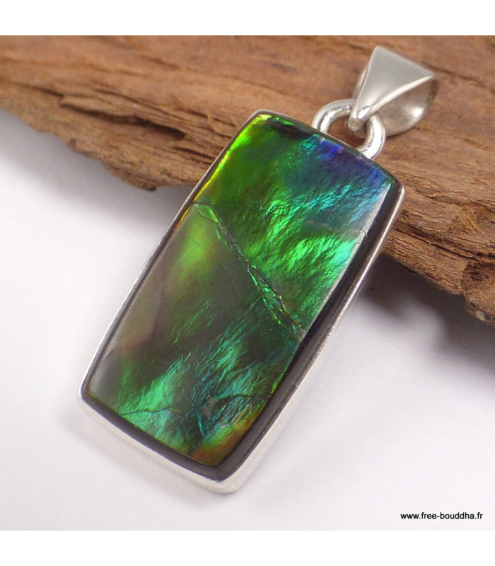 Pendentif Ammolite – Pierre du Canada qualité AAA en argent 925