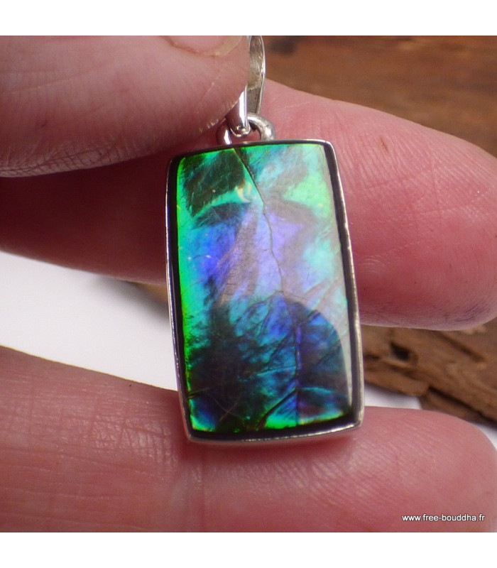 Pendentif Ammolite – Pierre du Canada qualité AAA en argent 925
