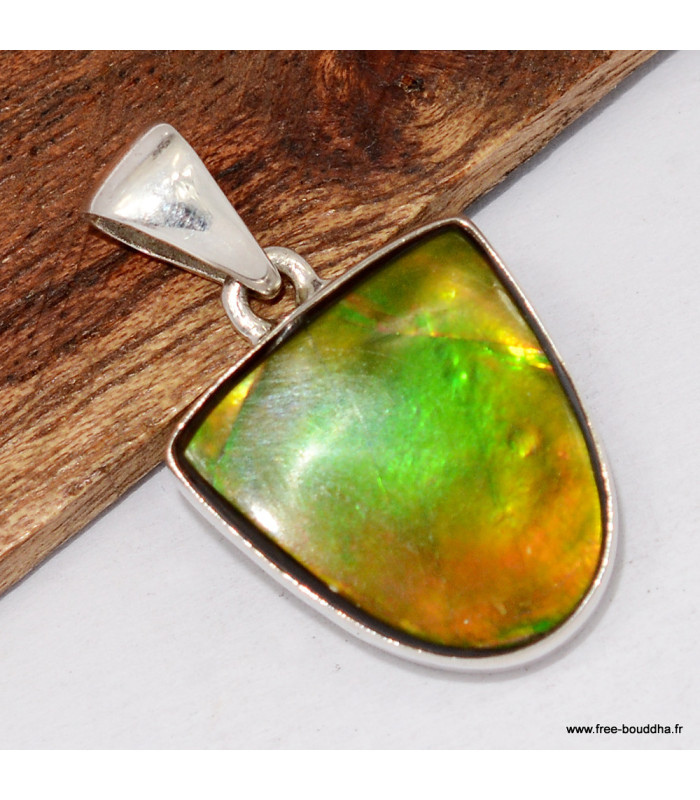 Pendentif Ammolite – Pierre du Canada qualité AAA en argent 925