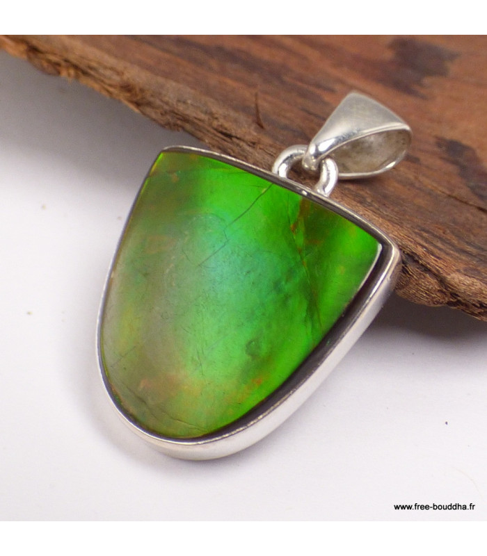 Pendentif Ammolite – Pierre du Canada qualité AAA en argent 925