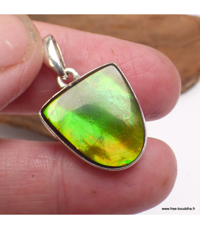 Pendentif Ammolite – Pierre du Canada qualité AAA en argent 925