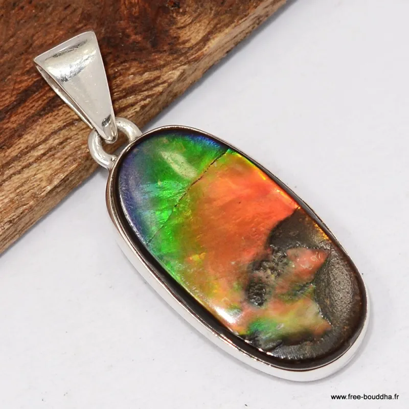 Pendentif en pierre Ammolite grade AAA - Pendentifs pierres naturelles