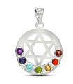 Pendentif Étoile de David chakra argent 925 certifié