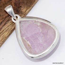 Pendentif Kunzite goutte, argent 925 bijou énergétique