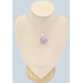Pendentif Kunzite goutte, argent 925 bijou énergétique
