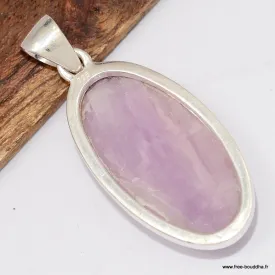 Pendentif Kunzite authentique forme ovale - Bijoux en Kunzite