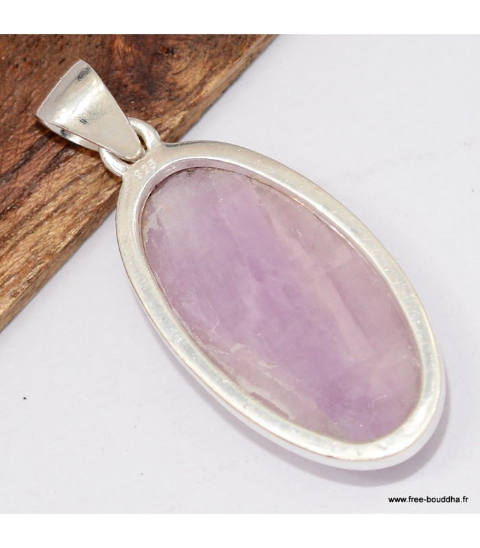 Pendentif Kunzite authentique forme ovale
