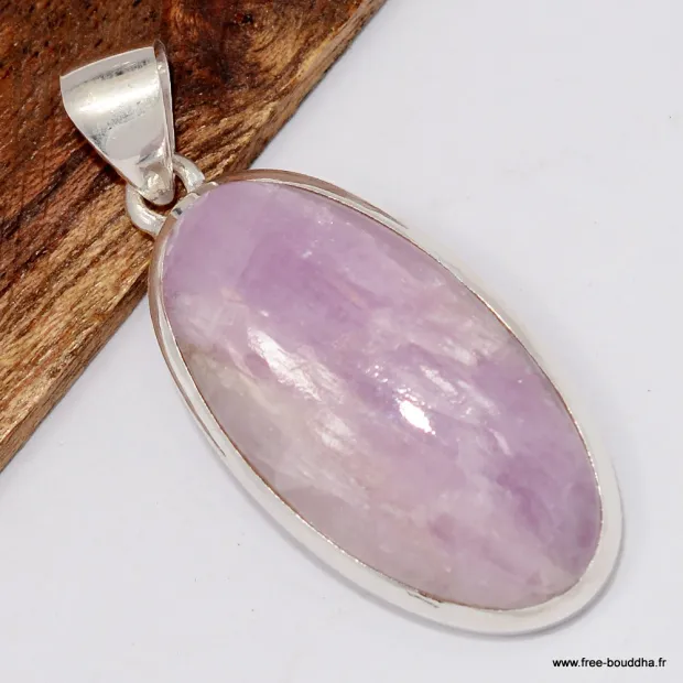 Pendentif Kunzite authentique forme ovale - Bijoux en Kunzite