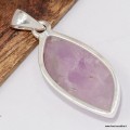 Pendentif Kunzite forme larme, argent 925 bijou énergétique