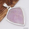Pendentif Kunzite losange argent 925 véritable certifié