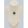 Pendentif Grenat Uvarovite carré - Bijoux en Grenat Uvarovite