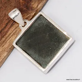 Pendentif Grenat Uvarovite carré - Bijoux en Grenat Uvarovite