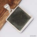Pendentif Grenat Uvarovite carré, argent 925 authentique