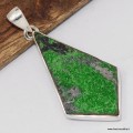 Pendentif Grenat Uvarovite losange argent 925 véritable certifié