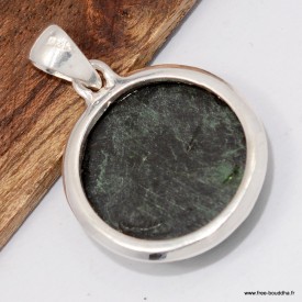 Pendentif Grenat vert Uvarovite argent 925 authentique