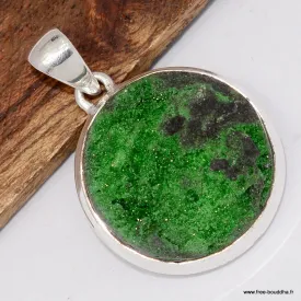 Pendentif rond en Grenat vert - Bijoux en Grenat Uvarovite