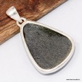 Pendentif argent 925 Grenat vert Uvarovite naturel certifié authentique