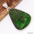 Pendentif argent 925 Grenat vert Uvarovite naturel certifié authentique