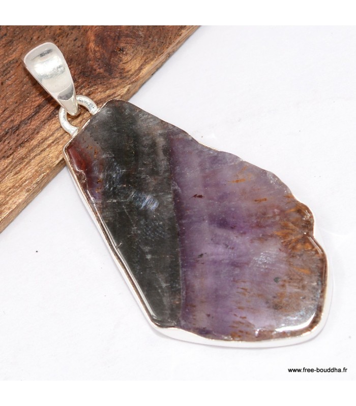 Grand pendentif Super Seven en tranche – Argent 925 certifié