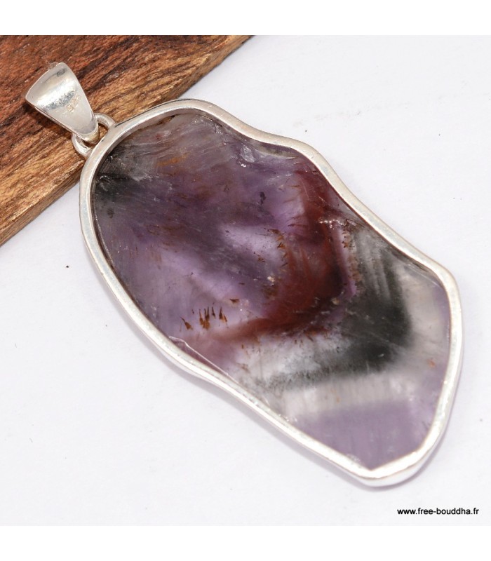 Pendentif Super Seven Cacochynite XXL en Argent 925 certifié