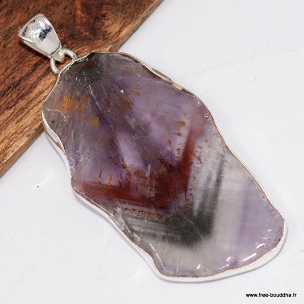 Pendentif Super Seven Cacochynite XXL en Argent 925 certifié