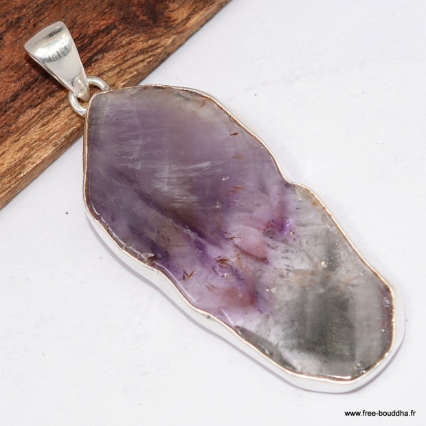 Pendentif Super Seven Cacochynite XXL en Argent 925 certifié veritable