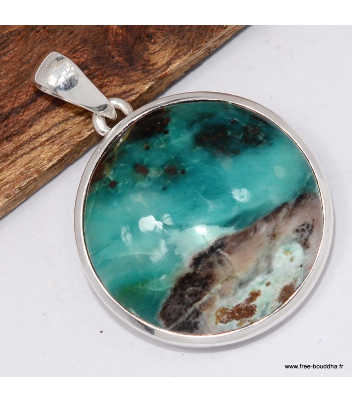 Rare Pendentif Bois de Colla de Turquie turquoise