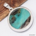 Rare Pendentif Bois de Colla de Turquie turquoise