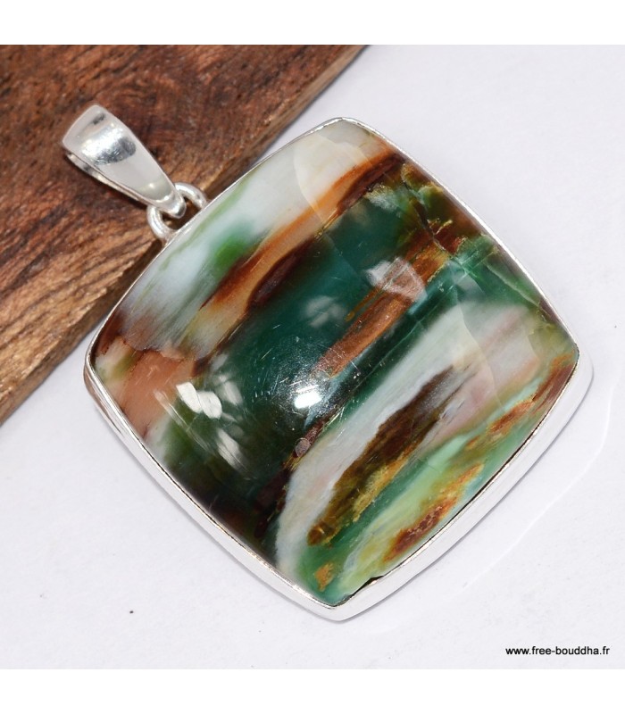 Rare Pendentif Bois Pétrifié de Colla - Turquie