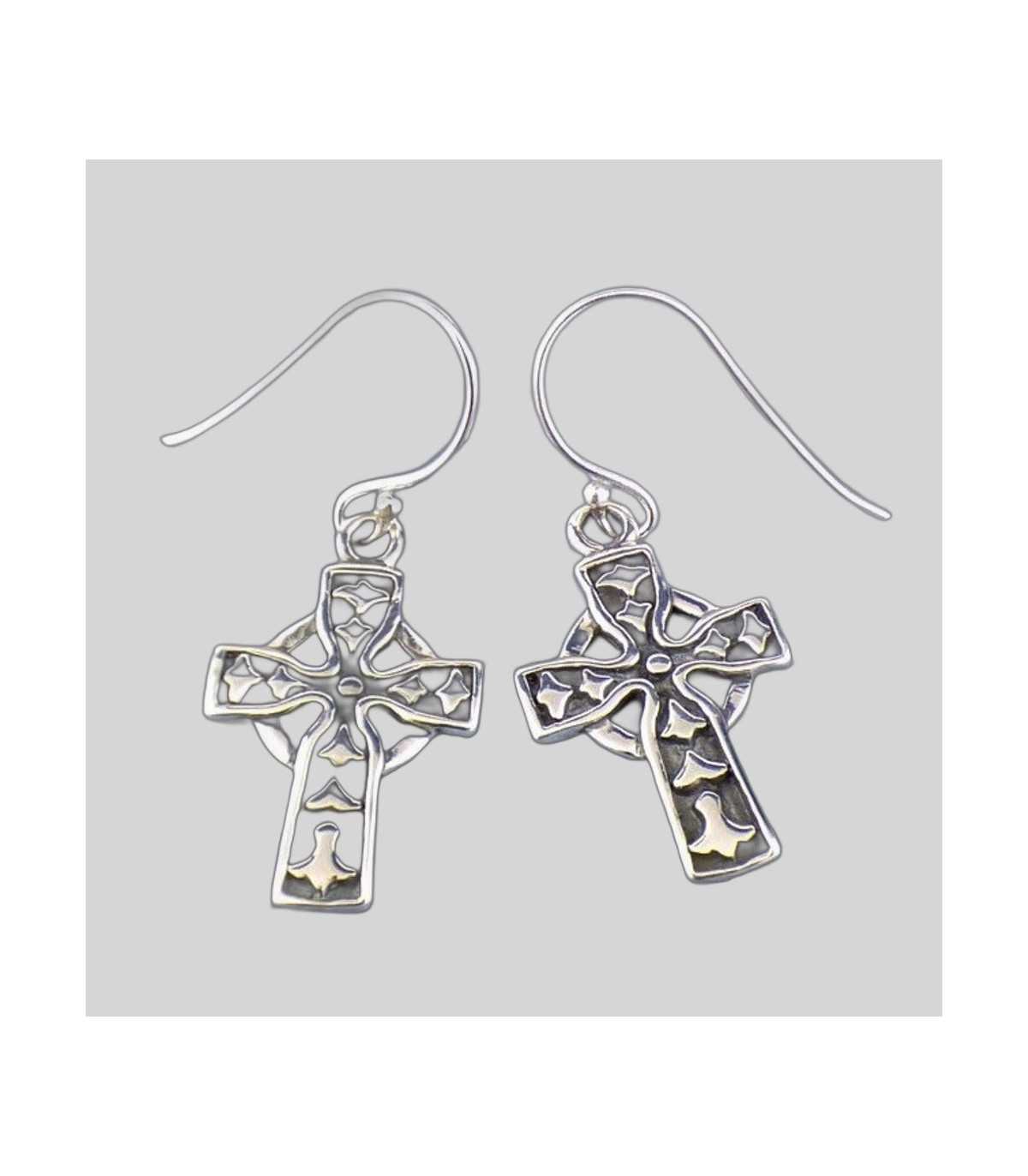 Boucles D'oreilles Anciennes En Argent Massif Avec Pendentif - Style Traditionnel, Occasion